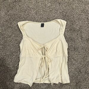 SHEIN Cream Tie-Front Camisole